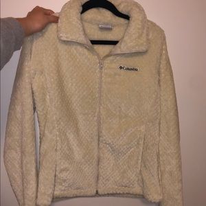 Columbia white fleece full zip jacket
